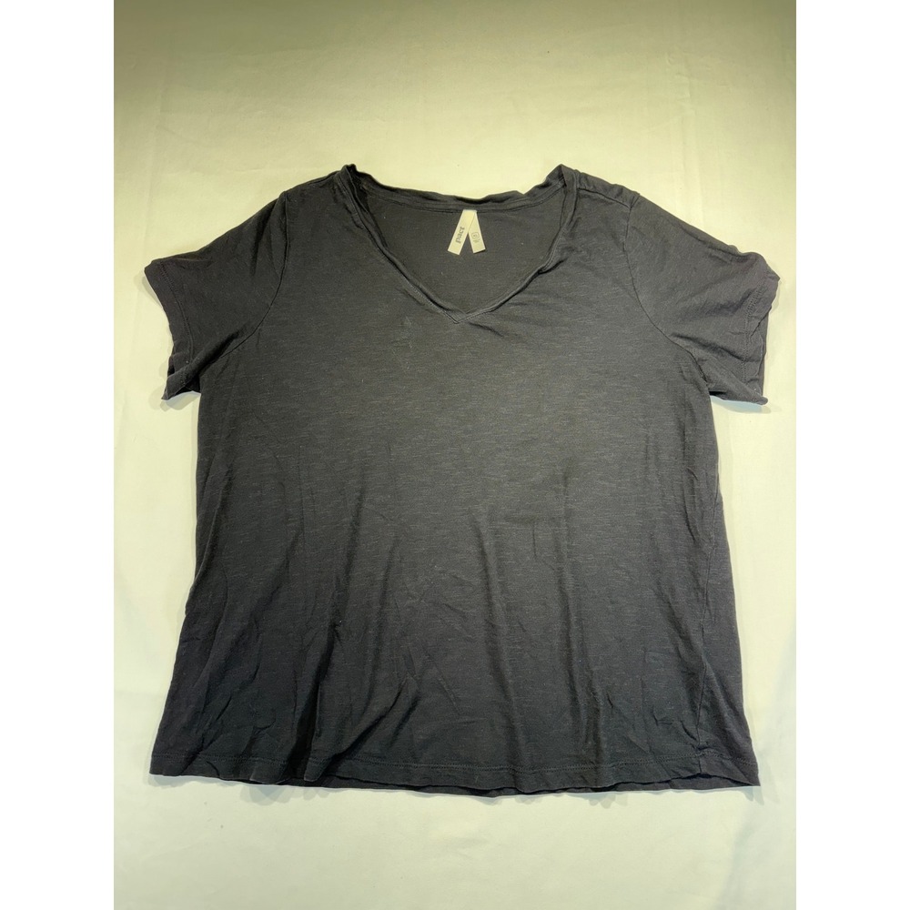 Pact Womens XL Organic Cotton V-Neck Short Sleeve T-Shirt Black